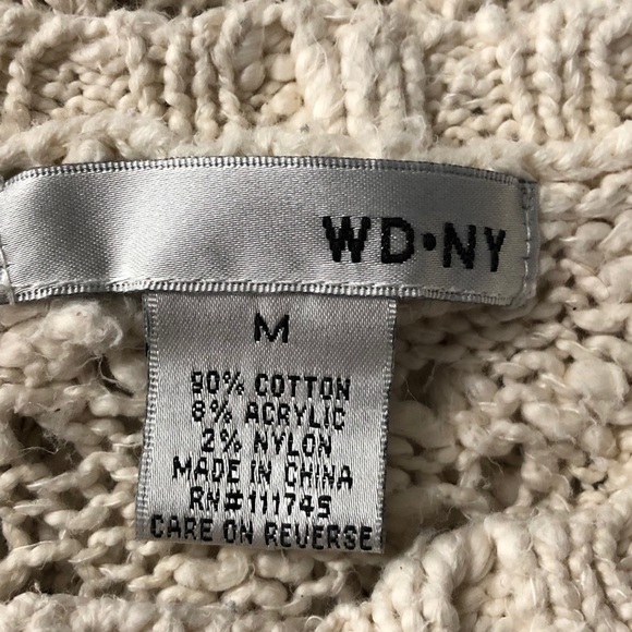 WDNY cream knit sweater, medium - Picture 6 of 6